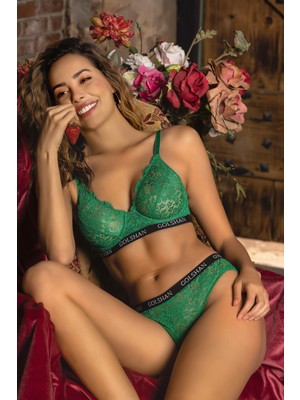 Venüs Shopping Gaudy Lace Bra, Yeşil Konforlu ve Şık Sütyen