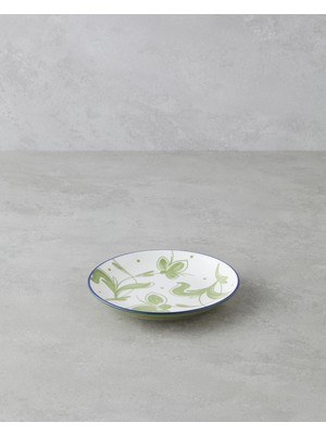 English Home Plantopia Porselen Pasta Tabağı 15 cm Beyaz - Lacivert