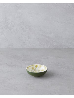 English Home Plantopia Porselen Çerezlik 9 cm Beyaz - Yeşil