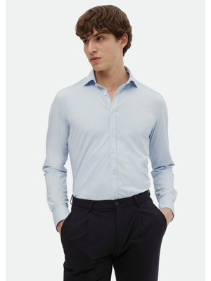 Ramsey Mavi Regular Fit Klasik Gömlek