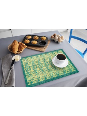 TURKISHRUG KINGDOM Yıkanabilir Canlı Renkli Masa Servisi