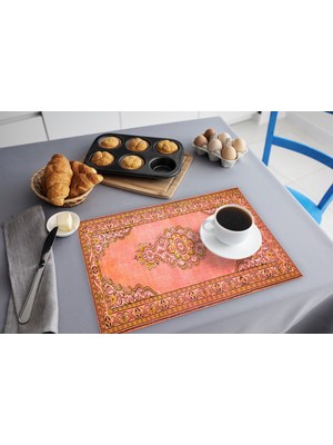 TURKISHRUG KINGDOM Yıkanabilir Desenli Polyester Masa Servisi