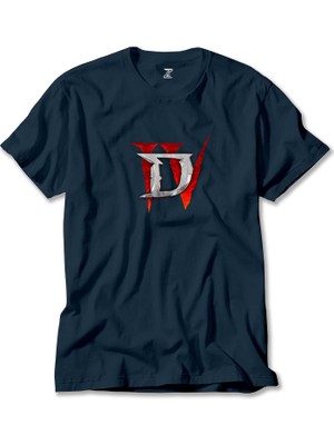 Diablo Iv For Logo Lacivert Tişört Liyada