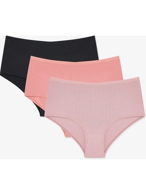Penti Çok Renkli Earth Tones 3lü Highwaist Slip Külot