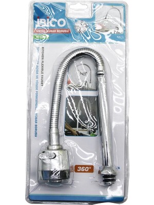 Venüs Shopping METAL  KUBAR - BATARYA BORUSU  KROM TOPAÇ BAŞLIK= KADEMELİ   360 DERECE YAYLI   ANTİ TWİST  VAKUMLU AMBALAJ (4887)