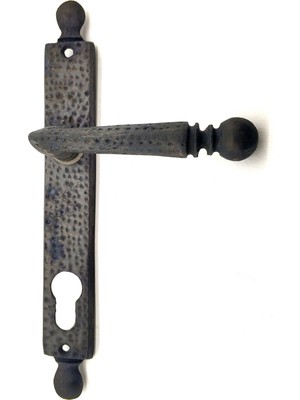 İsmiyle Al Antika Tarz Dekoratif Pirinç Misket Oda Kapı Kolu - 245X34 Mm, Oksit