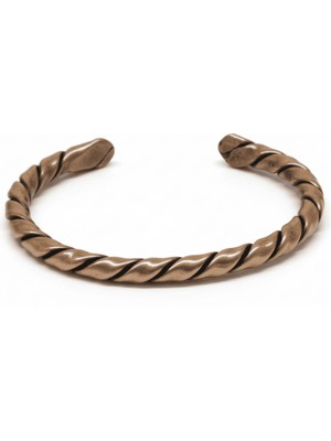 Tesbihane Erkek Bakır Bileklik - Otantik Oval Burma Tasarım - Ayarlanabilir Yapı