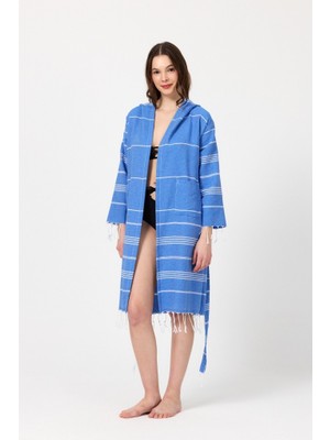 Mulberry Makro Kadın Bornoz Peştemal Plaj Elbisesi Pareo