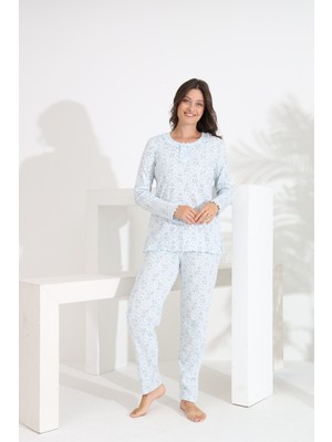 Evia Angelique %100 Pamuk Uzun Kol Kadın Pijama Takımı 21515-516