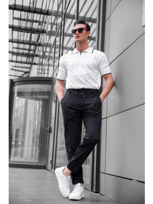 Pobudo Jogger Paraşüt Kumaş Siyah Renk Erkek Pantolon