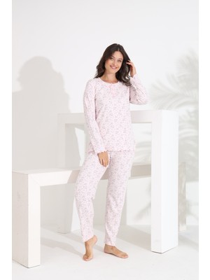 Evia Angelique %100 Pamuk Uzun Kol Kadın Pijama Takımı 21515-516