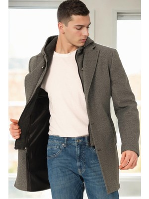 PLT9376 Dewberry Erkek Palto-Füme