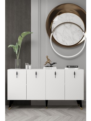 Cantek Dizayn 8218-32CT KB150 Konsol,tv Ünitesi Beyaz-Siyah