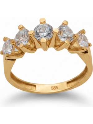 Zümrüt Sarraf 14 Ayar Altın Top Tırnak Beştaş Yüzük