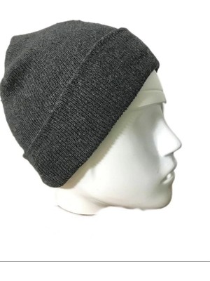 Velmora Fashion Kışlık Tam Kalıp   Triko Bere - Antrasit -Vlmr