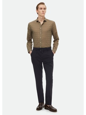 Ramsey Lacivert Düz Dokuma Jogging Fit Casual Pantolon