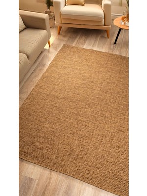 Estiva Home Naturel Bej Jüt Hasır Desen Sisal Dokuma Halı – Yıkanabilir, Kaymaz Taban, Toz Tutmaz & Antibakteriyel Makine Halısı