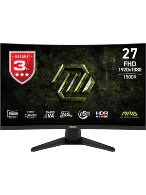 MSI Msı 27 Mag 275CF X24 1920X1080 (Fhd) 16:9 Curve 1500R Rapıd Va 240HZ 0.5ms (Min.) Adaptıve-Sync Gamıng Monıtor
