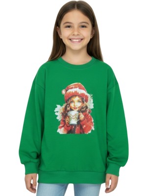 Crassi Kız Sweatshirt 2 Iplik Şardonlu Baskılı Noellik