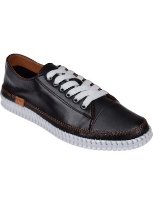 Pullman Hakiki Deri Comfort Kadın Ayakkabı PLM-413108   Siyah