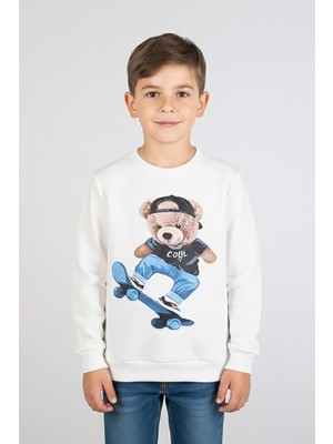 Kinderos Ayıcık Baskılı Kalın Çocuk Sweatshirt - 26K 1625