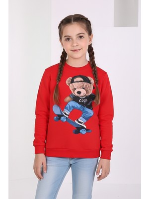Kinderos Ayıcık Baskılı Kalın Çocuk Sweatshirt - 26K 1625