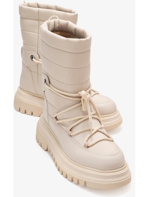 Luvi Weld Bej Cilt Kadın Kar Botu