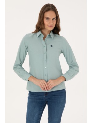 U.S. Polo Assn. Kadın Mint Uzun Kollu Basic Gömlek 50316711-VR090