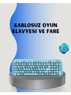 Aylina Bfs Retro Tarz Kablosuz Klavye Mouse Seti – 104 Tuşlu, Ergonomik Tasarım