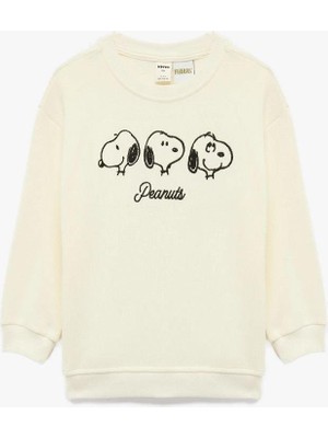 Koton Erkek Bebek Lisanslı Snoopy Baskılı Uzun Kollu Pamuklu Sweatshirt