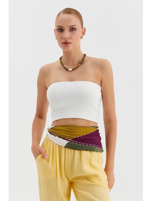 Nish&Chic Straplez Penye Crop