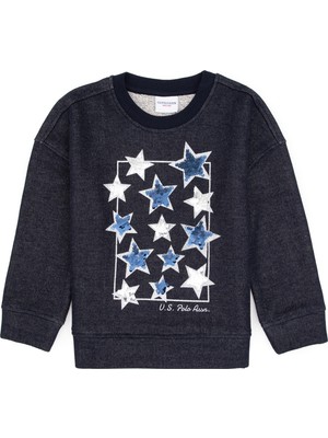 U.S. Polo Assn. Kız Çocuk Lacivert Bisiklet Yaka Sweatshirt 50314294-VR033