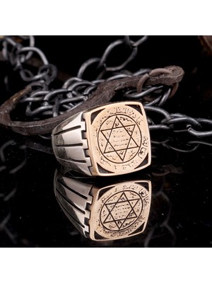 925 Ayar Gümüş Hz Süleyman Mührü Model Yüzük