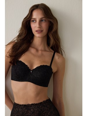 Penti Siyah Lotus Lace Sütyen