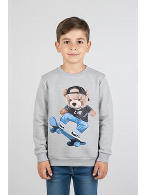 Kinderos Ayıcık Baskılı Kalın Çocuk Sweatshirt - 26K 1625
