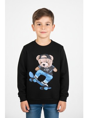 Kinderos Ayıcık Baskılı Kalın Çocuk Sweatshirt - 26K 1625