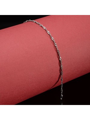 Silvalli 40 Mikron Rodyum Singapur Gümüş Bileklik