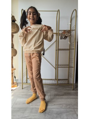 Şimo Butik Erkek Kız Çocuk Alt Üst Takım Unisex Uzun Kollu Eşofman Rahat Spor Şık Modern Tasarım Ribanalı
