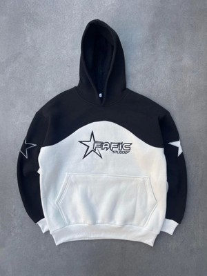 Etiler Collection Parçalı Nakış Işlemelı Kapşonlu Sweatshirt - Siyah