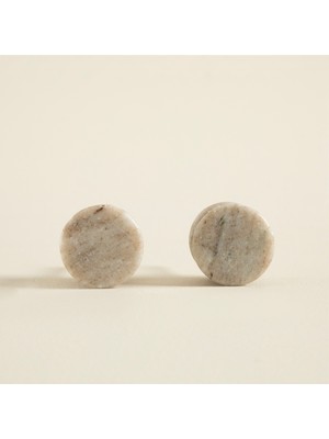 Chakra Marbly Button 2 Li Çekmece Kulbu Açık Kahve