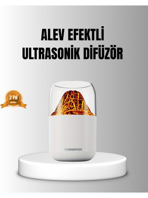 Zero Land Drnds Alev Efektli Ultrasonik Uçucu Yağ Difüzörü 280ML Su Tanklı ve Sessiz Çalışma Özellikli