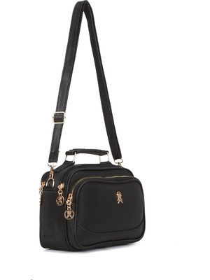 Newish Kadın Uzun Askılı Fermuarlı El ve Omuz Çantası – Siyah – NEW356