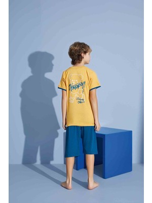 Tarık Erkek Çocuk T-Shirt Bermuda Alt Penye Süprem Bisiklet Yaka Orta Kalın Pijama TAKIMI-3930