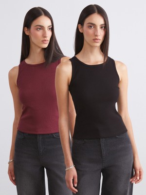 Soulife Bisiklet Yaka Kadın Atlet 2'li