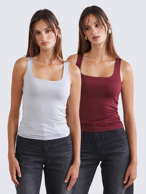 Soulife Kare Yaka Kadın Atlet 2'li