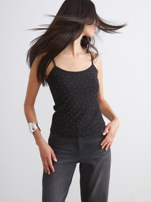 Soulife Kare Yaka Taşlı Kadın Atlet