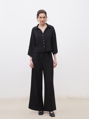 Soulife Loose Fit Krep Kadın Pantolon