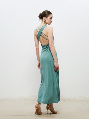 Soulife Bisiklet Yaka Sırt Pencereli Elbise