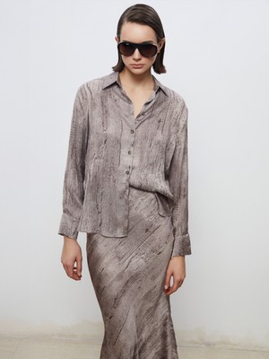 Soulife Dokulu Krep Kadın Gömlek