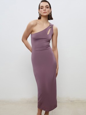 Soulife Tek Omuz Pencere Detaylı Elbise